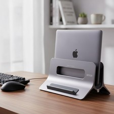 Vertical Laptop Stand for Desk, Gravity Auto Lock MacBook Stand, Aluminum Lap... picture
