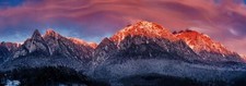 Landscape nature mountains sunset snow panorama forest Custom Gaming Mat Desk picture