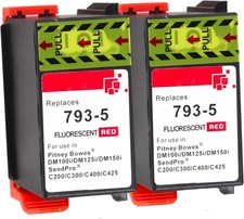 Replacement for Pitney Bowes Postal Ink Red 793-5 For DM100/200 Series 2 Pack picture