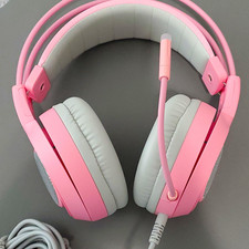 SOMIC Pink/gray Wired Over-Ear Headset, USB, Adjustable Mic, TESTED picture