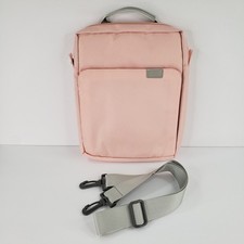Tablet iPad Crossbody Carrying Case Bag Light Pink Softsided Canvas Zip Closures picture