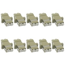 10x LC UPC to UPC LC Duplex Multi Mode Fiber Optical Cable Coupler Adapter Beige picture