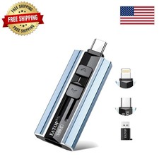 Effortless Backup: Dual Connector 256GB Flash Drive for All Devices - Mist Blue picture