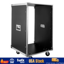 19 Inch 16U 4 Post Server Rack Open Frame Rolling Network Data Rack w/ Casters picture