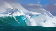 Landscape ocean view water whale animals turtle surfing Custom Gaming Mat Desk picture