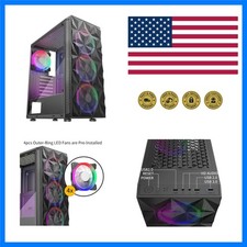 PC Case Pre-Install 4 RGB Fans, ATX Gaming Computer Case with Diamond-Shaped ... picture