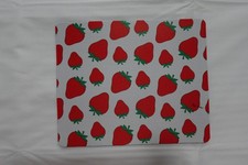 Strawberry Pattern Mouse Pad | RED & WHITE | Handmade | Non-Slip | NEW 8.5x7.1in picture