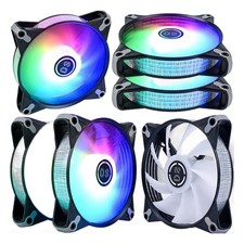 DS RGB Fans, 120mm 6 Pack Case Cooling LED Fans for White Black PC Case, CPU picture
