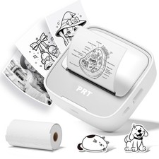PRT Mini Sticker Printer, Portable Thermal Printer with Small, Round-Grey picture