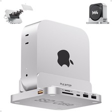 Mac mini M4 Dock with 4TB M.2 SSD Enclosure, 8-in-1 Aluminum Vertical USB-C H... picture