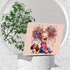 2 Pieces PVC Material Cute and Happy Patterns Laptop Skin Fits for 12-15.6 Inch picture