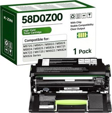 58D0Z00 Black Imaging Unit Drum Compatible With Lexmark Chip K-Zin picture