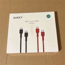 Aukey USB-C to USB-C Cable 2-Pack 6.6ft/2m Black Red CB-CD28 USB Cable picture