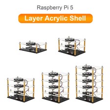 Raspberry Pi 5 Multi-Layer Acrylic Shell Protective Case Cooling Fan US picture