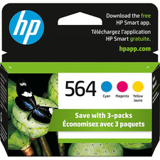HP 564 Cyan/Magenta/Yellow Standard Yield Ink Cartridge, 3/Pack (N9H57FN#140) picture