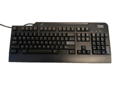 IBM SK-8820 USB Keyboard Black 2007 OEM Tested Working w/ Feet Retro PC picture