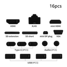 16 PCS Silicone USB Dust Plug Set Laptop Computer Port Protector Anti Dust USA picture