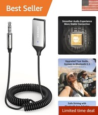 Wireless Bluetooth 6.0 Aux Adapter with Microphone for Hands-Free Car Calls picture
