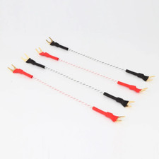 4PCS Silver Plated Jumper Cable Speaker Bridge Cable with Gold Plated Spade Plug picture