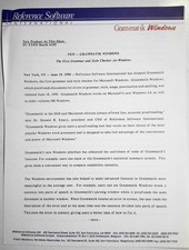 1990 Grammatik Windows Press Release - First grammar & style checker for Windows picture