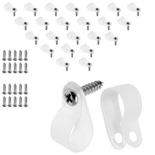 120pcs 1/2 Inch R-Type Cable Clamps, Nylon Wire Cable Clips with M4 Screws, Scre picture