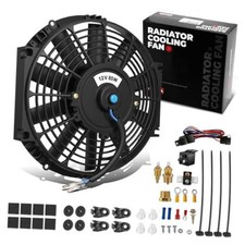 10Inch Electric Radiator Cooling Fan Thermostat Wiring 10 Inch Black+SW-KIT picture
