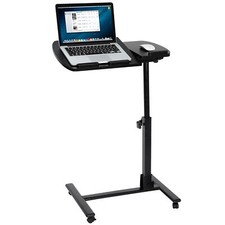 Rolling Laptop Desk Height Adjustable Angle OverBed Food Sofa Tray Table Stand picture