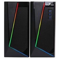beFree 2.0 Computer Gaming Stereo Speakers BFS-518 for Desk Shelf w LED Lights picture