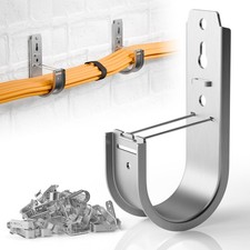 50 PCS 2 Inch Heavy Duty Cable Management JHooks With Retainer Clips picture