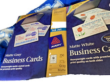 500 cards Avery 8371  8377 Ink  Jet Matte White & GrayBusiness Cards  new picture
