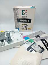 Vintage 1989 Logitech  Serial PS2 Mouse - Complete in Box w/ Pop-Up DOS, Manuals picture