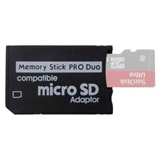 PSP Memory Stick Adapter, Funturbo Micro SD to PRO Duo Black picture