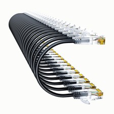 10Gsupxsel Cat6a Patch Cables 0.5ft (24 Pack) Slim, Cat6 0.5FT, Black  picture