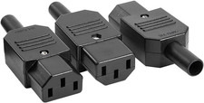 uxcell 3Pcs AC250V 10A IEC320 C13 Female 3 Terminals Power Adapter Connector picture