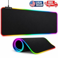 RGB LED Gaming Mouse Pad 800x300mm 3mm Non Slip Extended Keyboard Desk Mat  picture