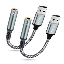 2Pack External Stereo Sound Card, USBA to 3.5mm TRRS 4Pole Female, USB to 3.5... picture