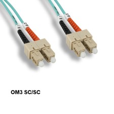 KNTK 16ft OM3 SC/SC 10Gb Multi-Mode Fiber Cable 50/125 Aqua Duplex OFNR Ethernet picture