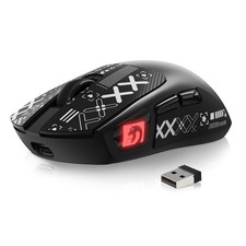 MAMBASNAKE M4 Ultra-Light Wireless Gaming Mouse Black and Tape picture