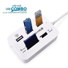Aluminum 3 Port USB 3.0 Hub MS SD M2 TF Multi-In-1 Memory Card Reader Adapter picture
