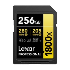 Lexar 256GB Professional 1800x UHS-II SDXC Memory Card (GOLD Series) picture