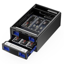 CENMATE 2*3 M / B+M Key M.2 NVMe Enclosure with Cooling Fan and 6 bay, Black picture
