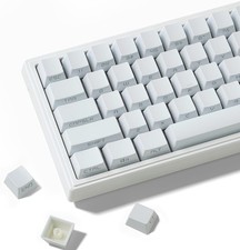 White Japanese Style Double Shot PBT OEM Profile Shine Through Keycaps Set Kit picture