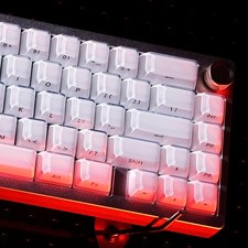 Jelly Keycaps 2.0 Shine Through Thick PC ABS Crystal Clear ASA Profile White picture