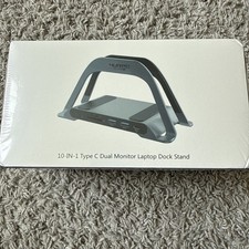4URPC 10-IN-1 Type C Dual Monitor Laptop Dock Stand picture