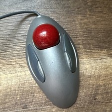 Logitech Trackman Marble T-BC21 810-000767 USB Mouse Gray Red - Tested picture