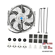 10 Inch Chrome Slim Push Pull Electric Radiator Cooling Fan - Universal 10“ picture