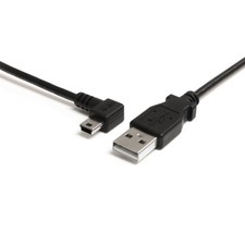 StarTech.com Mini USB Cable - A to Left Angle Mini B - 3 feet (USB2HABM3LA) picture
