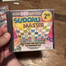 Sudoku Master CD For PC Has 600 Unique Puzzles Win 98/Me/XP Factory Sealed READ picture