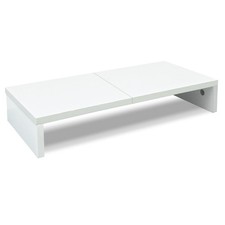 TEAMIX 20 inch White Monitor Stand Riser, Wood Desktop 20 inch, picture