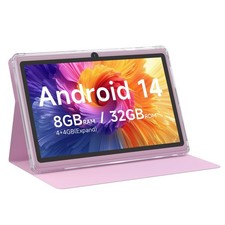 Tablet Android 14, CUPEISI 7 inch with Case, 8GB 7 inches, Pink picture